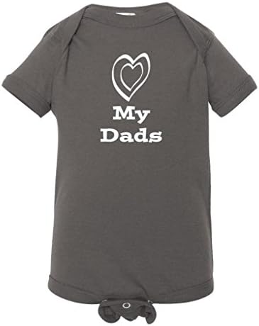 Hearfelt Pride Baby - Heart My Dads (Love My Dads) - Bodysuit 6 Months Charcoal Grey