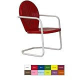 Retro Metal Lawn Chair (Yellow) (34H x 24W x 25D)