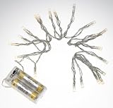 ###LED-Mini-Lichterkette, Batteriebetrieben, leuchtend in einem warmen Gelb/Goldton###