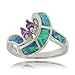 Opal Amethyst Ring Sterling Silver Ladies Marquise title=