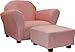 KEET Roundy Child Size Chair with Microsuede Ottoman, Pink, Ages 2-5 years