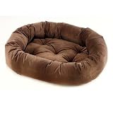 Bowsers Microvelvet Donut Dog Bed in Mink (Khaki, XX-Large (55in x 35in))
