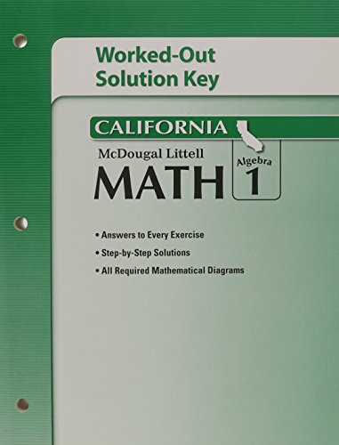 mcdougal littell middle school math california worked out solution key algebra 1