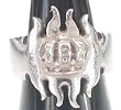 Flaming Celtic Claddagh Crown Pewter Ring