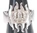 Flaming Celtic Claddagh Crown Silver Tone Pewter Ring