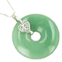 Lucky Leaf Money Amulet Aventurine 925 Silver Pendant Necklace