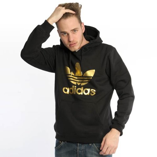 Adidas Herren T-Shirt ADI Trefoil Hoody, black/metallic gold, S, X41184