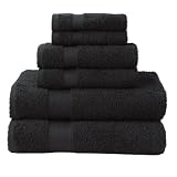 Turkish Cotton 6-pc. Towel Set - Black