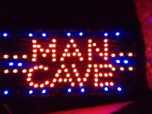 CELL PHONE CITY - Animated MAN CAVE Sign Box LED Neon Light Store Window Motion ON/OFF Switch