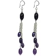 Earrings Design Silver Amethyst Gemstone Jewelry 3.5 inches (erg065)