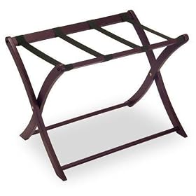 Folding Luggage Rack (Espresso) (20" H x 26.5" W x 18.7" D)
