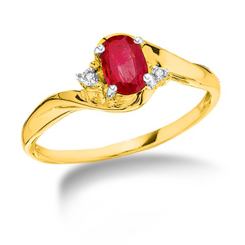 Created Ruby Ring 10K Yellow Gold Created Ruby Ring 10K Yellow Gold