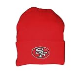 Adult NFL San Francisco 49ers Warm Ski & Skate Roll Up Beanie / Winter Hat - One Size Fits All - Red
