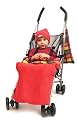 Stay-put buggy blanket - Reversible autumnal check / red