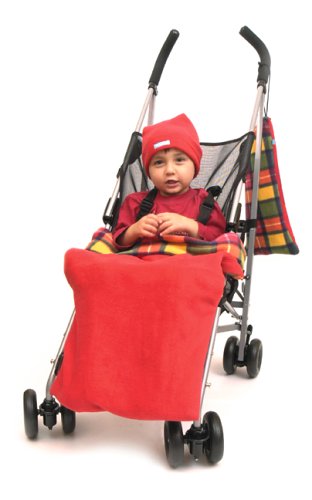 Stay-put Buggy Blanket - Reversible Autumnal Check / Red Picture