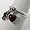 Sterling Silver Heart and Cross Charm Genuine Onyx and Simulated Coral Ring