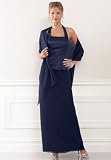 Satin Halter Gown with Scarf