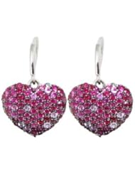 Effy Jewlery Balissima Splash Ruby and Pink Sapphire Heart Earrings