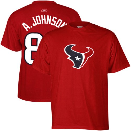 Reebok Andre Johnson Houston Texans #80 Scrimmage Gear Player T-Shirt - Red (Medium)