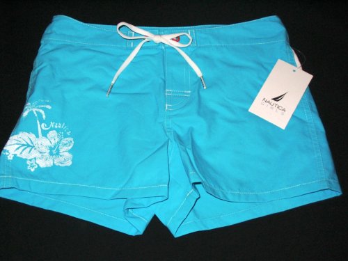 Buy Nautica Girls Teal Blue Board Shorts – Medium
