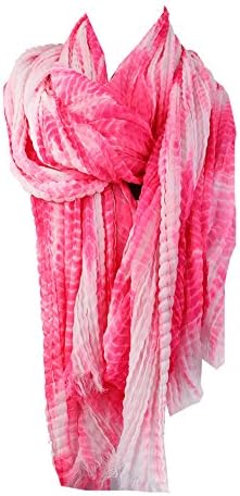Cejon New Neon Pink Crinkled Tie-Dye Neck Wrap Msrp $32