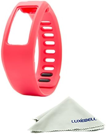 Luxebell Wristbands Replacement Bands with Metal Clasps And LUXEBELL Microfiber Cleaning Cloth for Garmin Vivofit(no Tracker),red (Large)