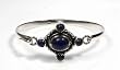 Silver Stone Bangle Bracelet, Size: 24mm