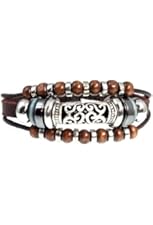 Stylish Swirl Bead Leather Zen Bracelet, 5.5 to 8" Adjustable Cuff Bracelet for Women, Teens and Girls in Gift Box