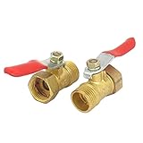 uxcell　ボールバルブ　空気圧　ガス　3/8BSP オス－ 3/8BSP メスネジ　 2個入り
