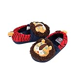 Petit Bella スリッパ 子供 キッズ用 可愛いライオン ルームシューズ 足首 あったか 防寒 滑り止め 室内 (靴内の長さ19.5, レッド)