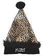 17" Sexy Black & Tan Leopard "Flirt" Velvet Santa Hat - Size Medium