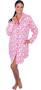 bSoft Cambridge Damask Pink Bamboo Flannel Sleepshirt