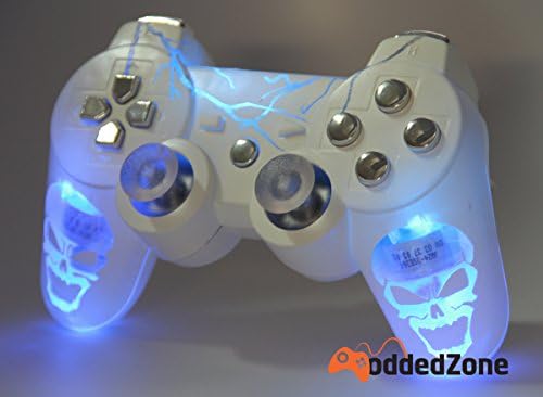 "Illuminating Skulls" PS3 Rapid Fire Modded Controller 30 MODE for BO2, BO3, Advanced Warfare, Destiny, Ghosts, MW3 Sniper Breath, Jump Shot, Jitter, Zombie Auto Aim