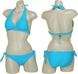 JAMAICAN STYLE Halter Bikini W/ Side-Tie Bottoms [J228-B12/J228-T2], Sky Blue