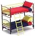 Dollhouse Miniature Tri-Color Metal Bunk Bed