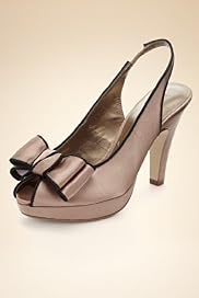 Peep Toe Bow High Heel Slingback Shoes