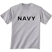 NAVY Short Sleeve T-Shirt - Military Style Physical Training T-Shirt in gray