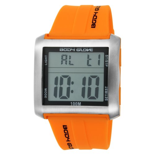Body Glove Men’s 70312 Toob Digital Silver and Orange Watch
