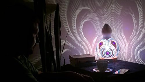 Handmade Gourd Lamp Unusual Art Bohemian Home Decor Gourd Lamp Shade Gourd Table Lamp Unique Gifts for Teen Boys Dorm Room Decorations College Dorm Decor