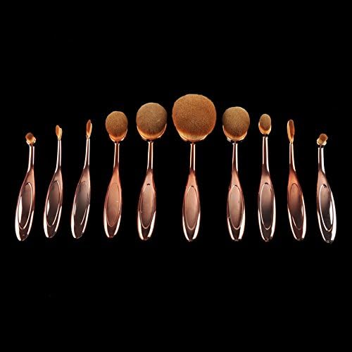 10-Piece Toothbrush-Shaped Makeup Brush Set, Rose Gold