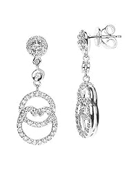 14K White Gold Diamond Drop Earrings (0.69Cttw, SI Clarity, H Color)