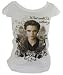 Twilight (New Moon, Eclipse, Breaking Dawn) Womens Scoop Neck T-Shirt - Romantic Foilage Edward Image on White