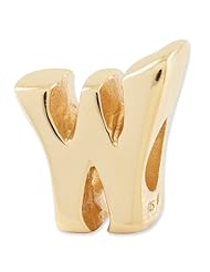 Sterling Silver Gold plated Reflections Letter W Bead