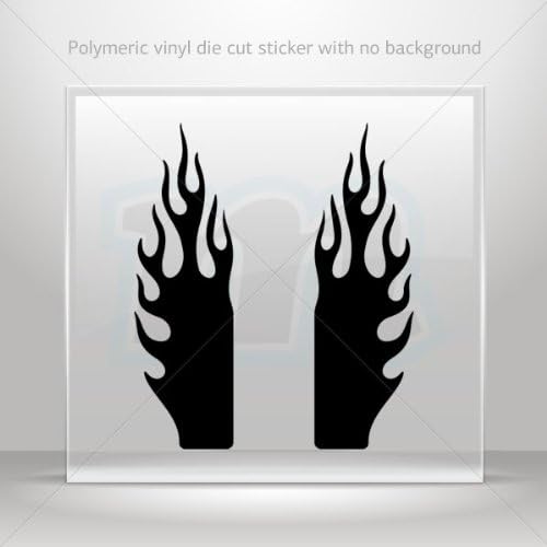 Decal Sticker Pair Of Flames Decoration Bike Motorbike Bicycle Vehicle ATV cars Garage 0502 XW898