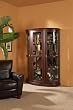 Dark Walnut Oval Curio Cabinet