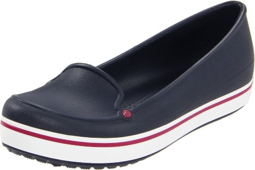 crocs Women's Crocband Slip-On Loafer,Navy/Plum,10 M US