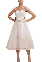 Satin Lace  Dress with a Brush/Sweep Train  With a Ribbon 