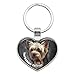 Yorkshire Terrier Yorkie Dog Pet Heart Love Metal Keychain Key Chain Ring