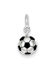 Sterling Silver Enameled Soccer Ball Charm