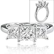 Three-Stone Princess Cut Diamond Ring (2.00 ctw) Platinum